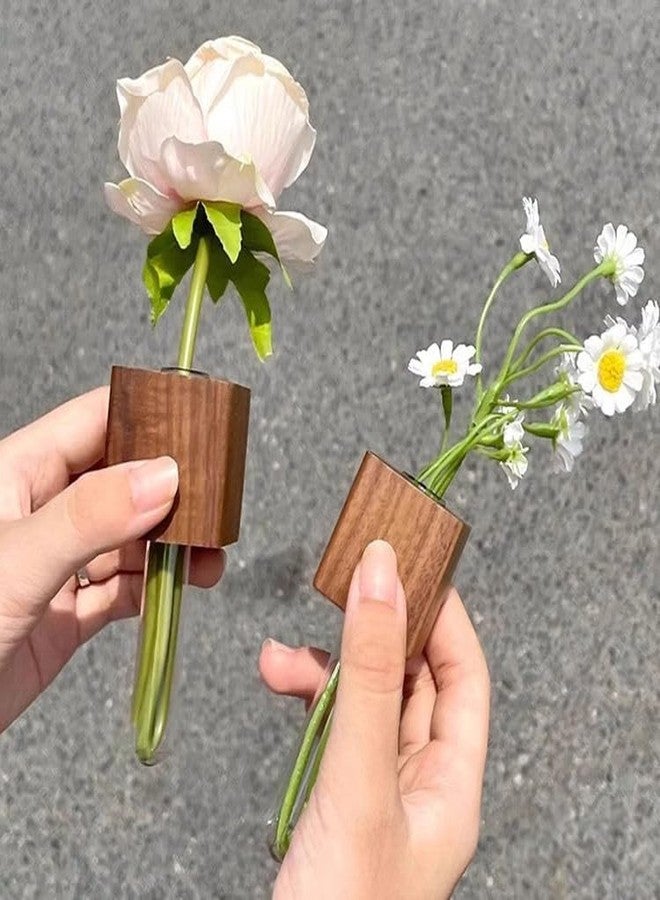 Perfect Pricee Mini Refrigerator Vase Magnets | Wooden & Tube Mini Flower Planter Fridge Magnets | Stylish, Durable, Home | Small Magnetic Vases for Fresh, Dried & Hydroponic Plants (Multicolor,) P-2 - Image 2